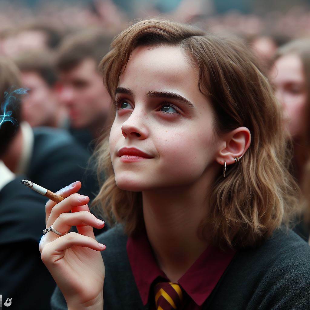 Emma Watson - Hermione - Smoking Fetish AI Art — 27